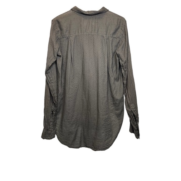 Pomandere | Gray 100% Cotton Button Down Long Sleeve Shirt Sz L - Picture 2 of 5